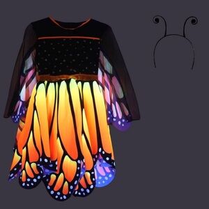 2pc Monarch Butterfly Wing Dress with Headband